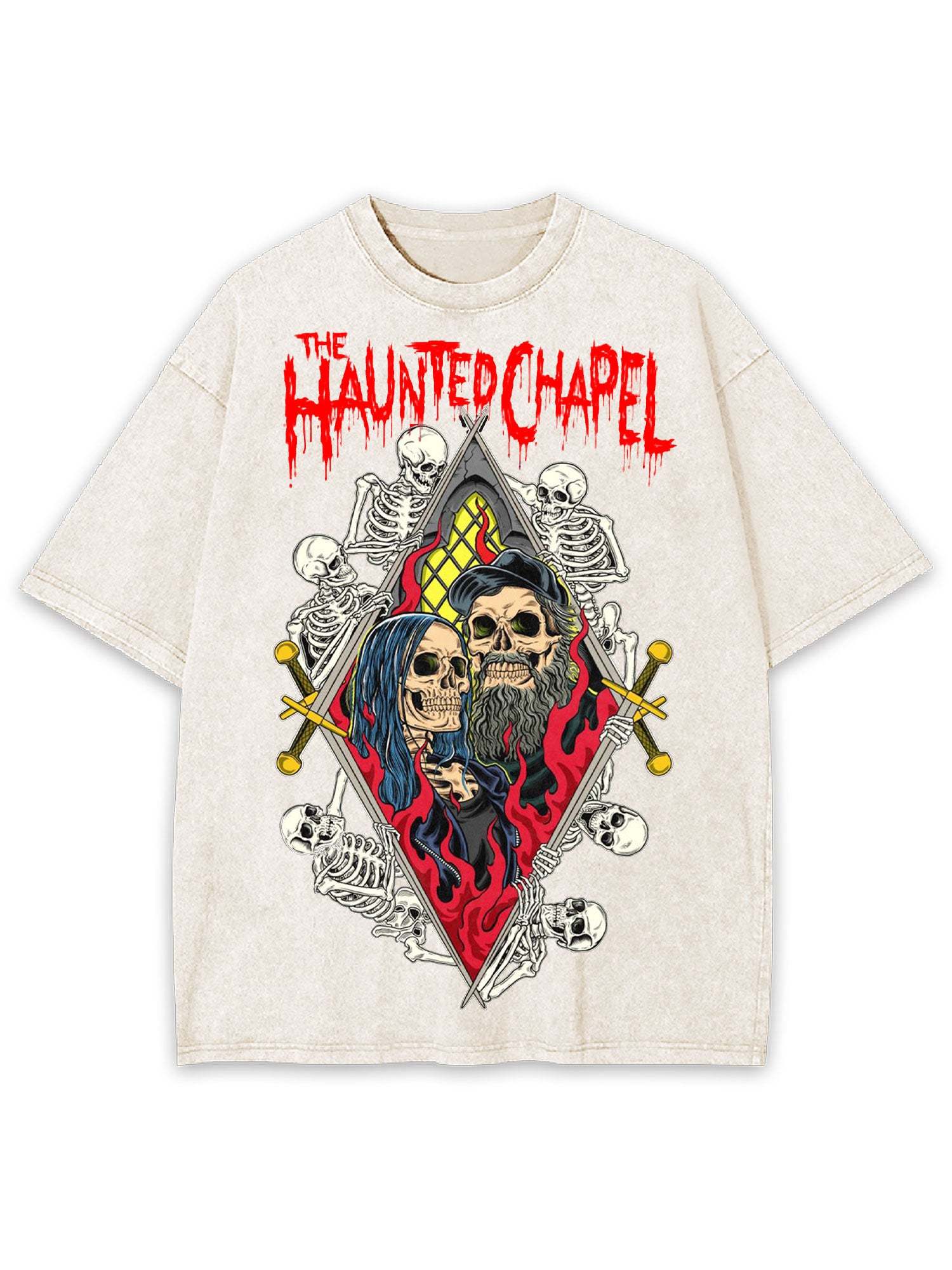 The Haunted Chapel Washed Tshirt-ClassyOutlaw Sale