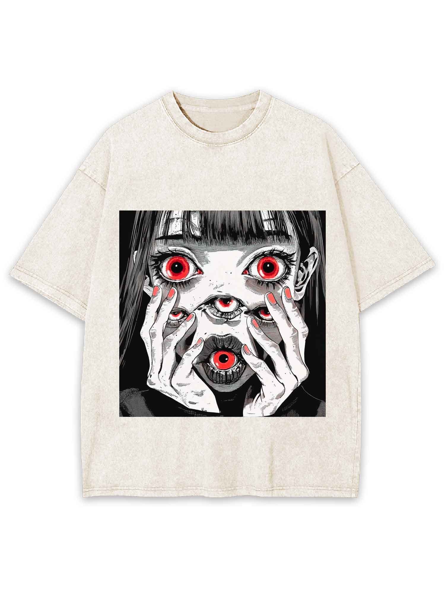 Girl Of Eyeballs Washed Tshirt