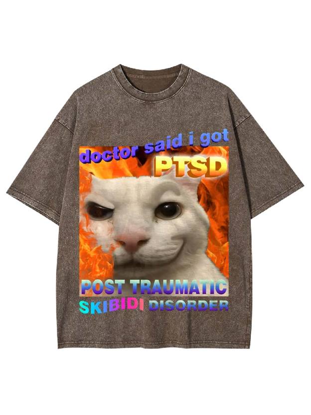 Post Traumatic Skibidi Disorder Washed Tshirt