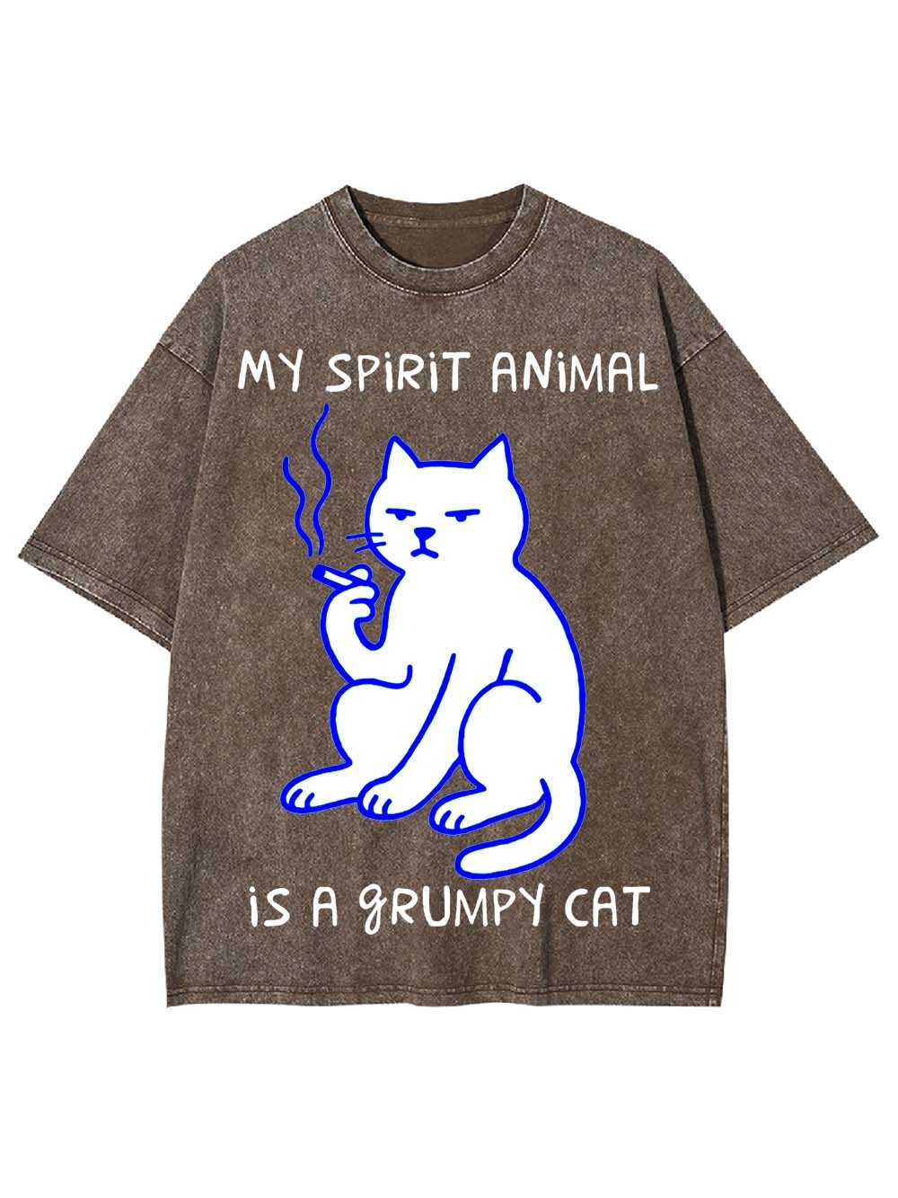 My Spirit Animal Is A Grumpy Cat Washed Tshirt