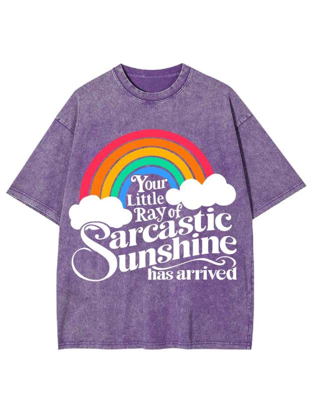 Your Little Ray Of Sarcastic Sunshine Has Arrived Washed Tshirt