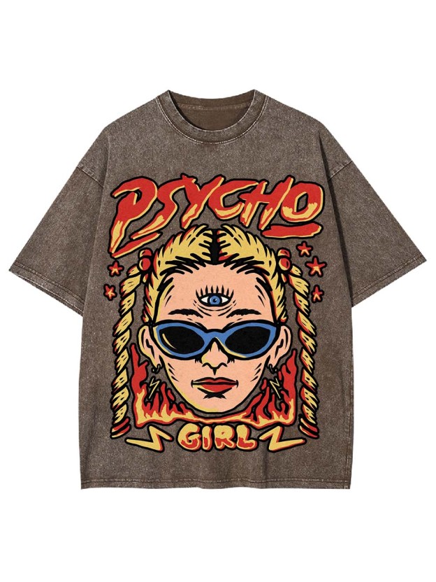 PSYCHO GIRL WASHED TSHIRT