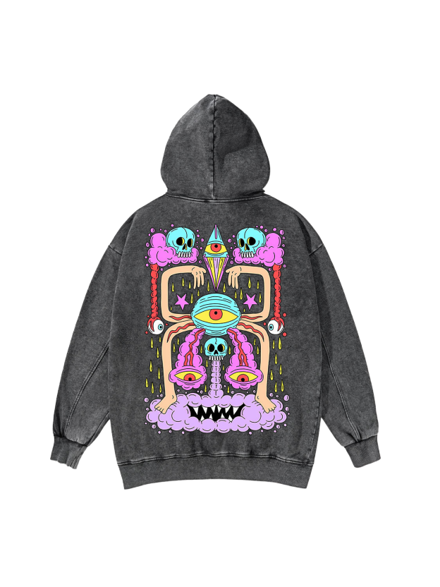 Death And Deranged Washed Hoodie