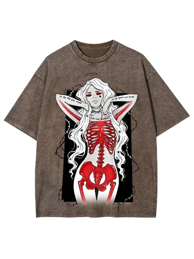 Angelic Skeleton Washed Tshirt