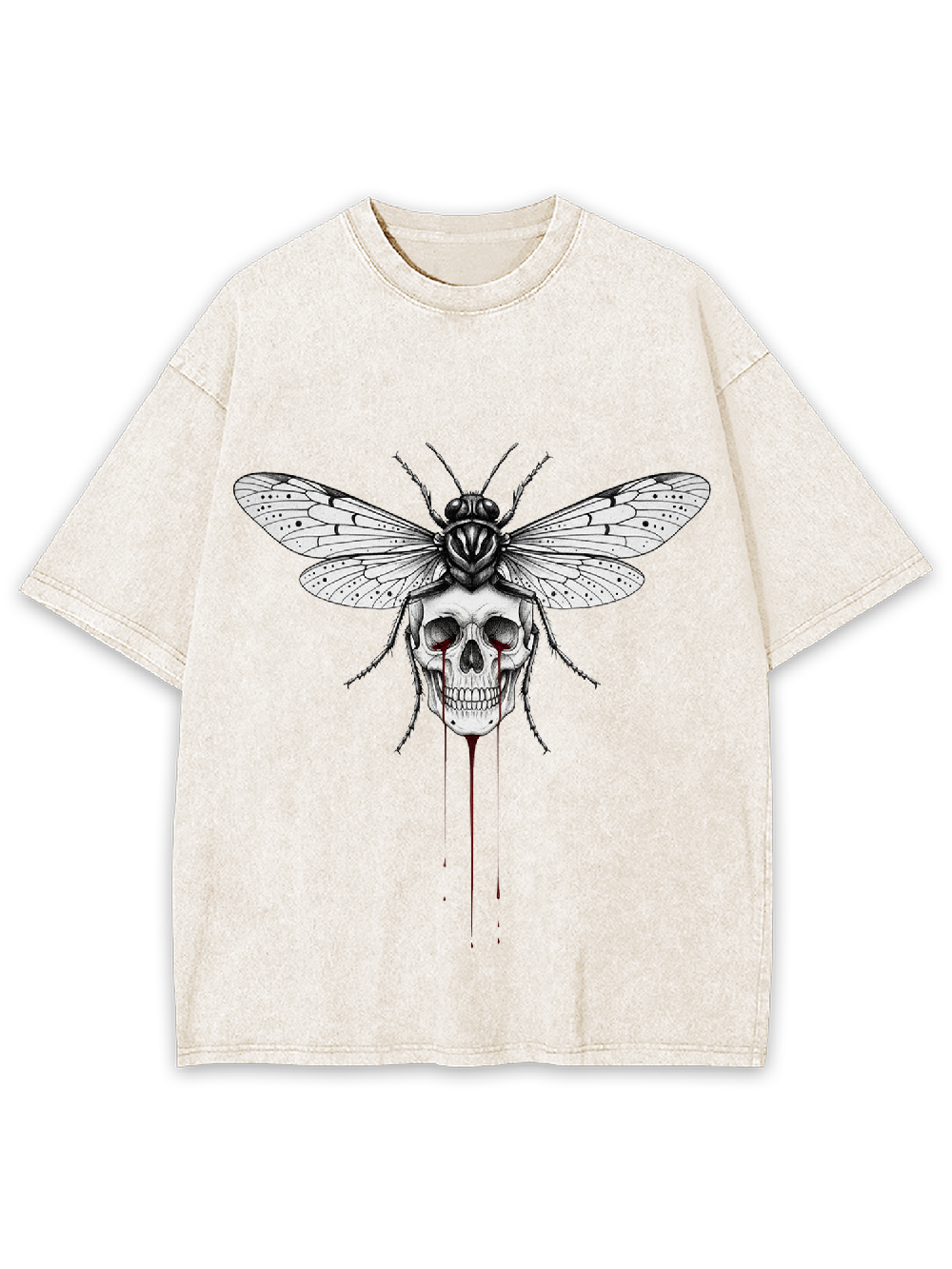 Skull Moth Washed Tshirt
