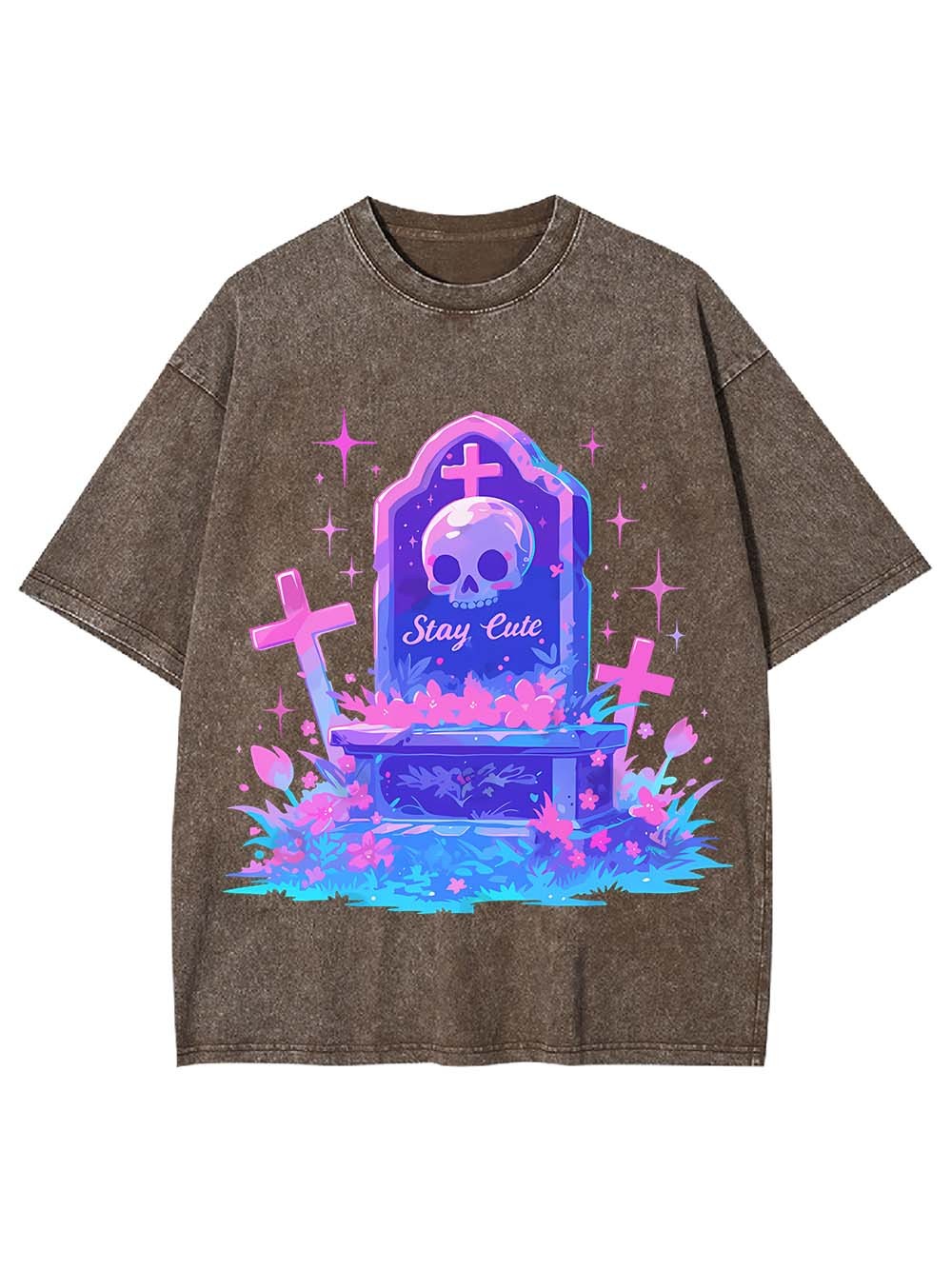 Stay Cute Forever Washed Tshirt-ClassyOutlaw Sale