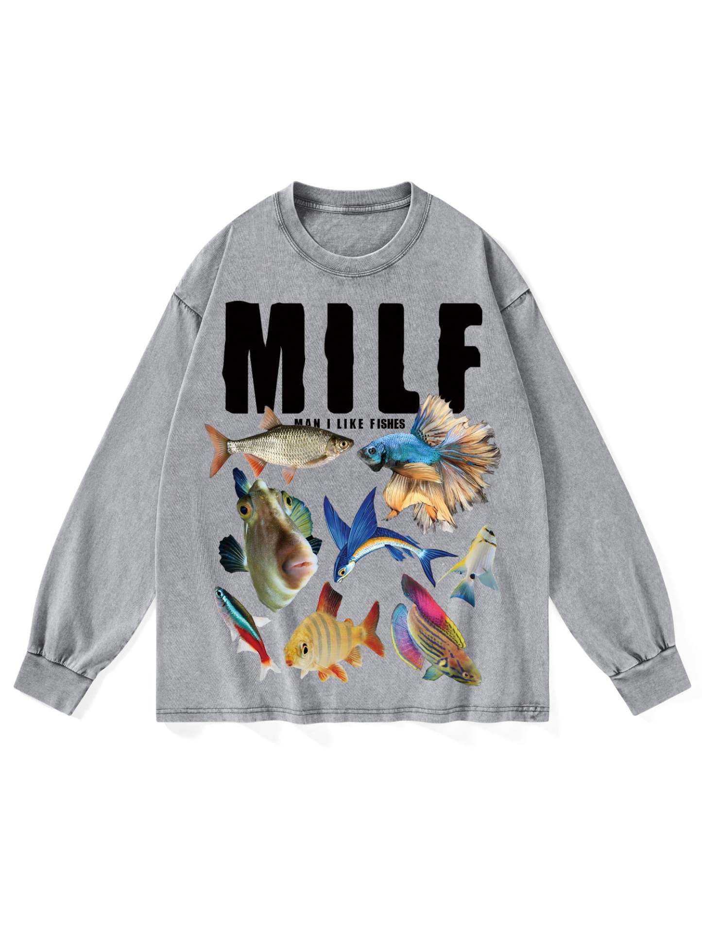 Milf Washed Long-Sleeve Tshirt-ClassyOutlaw