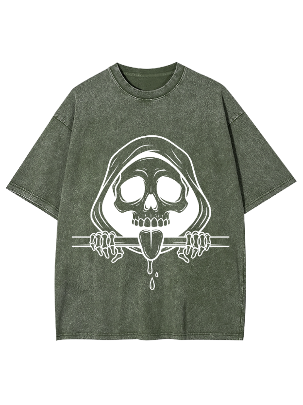 Skull Phantom Lick Washed Tshirt