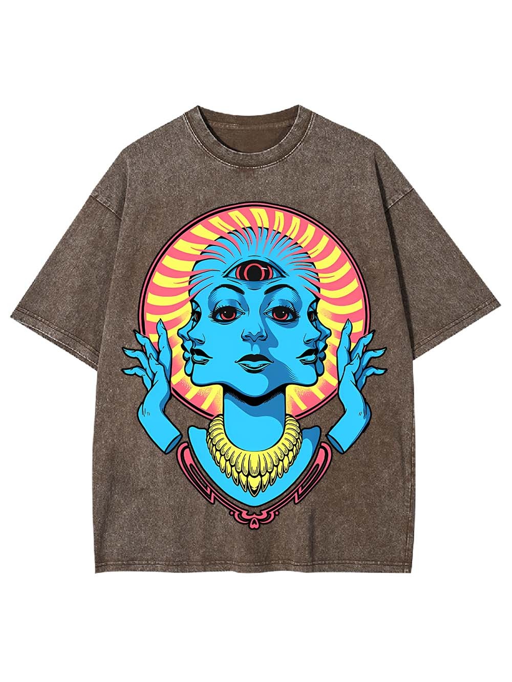 Triple Face Oracle Washed Tshirt