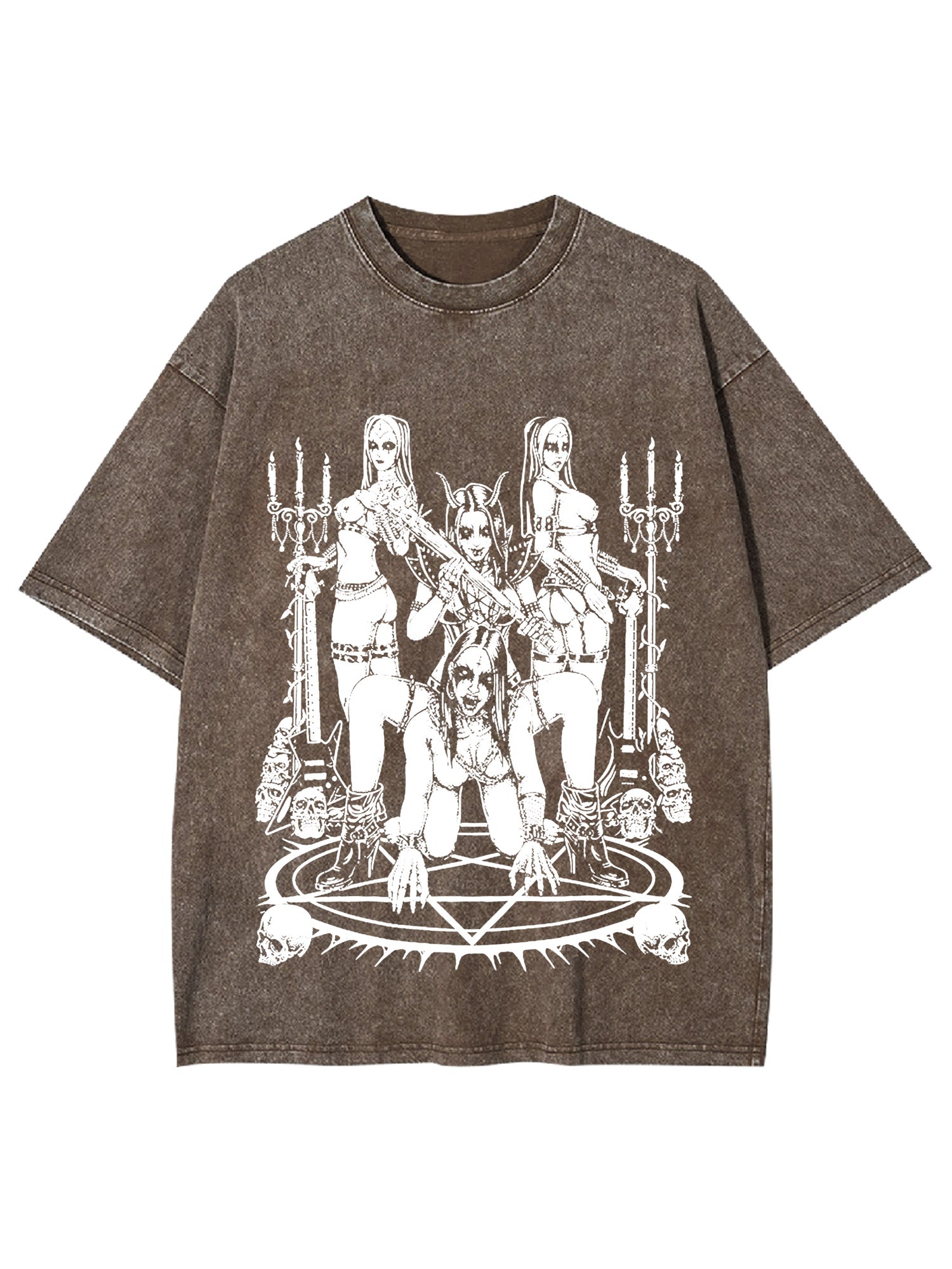 Dark Ritualistic Figures Washed Tshirt