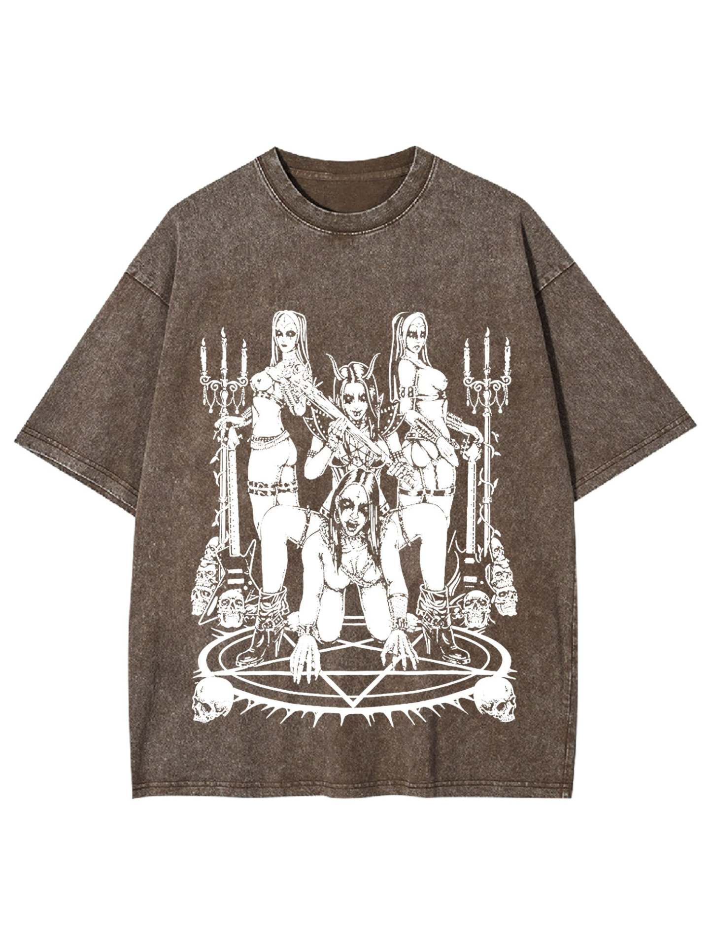 Dark Ritualistic Figures Washed Tshirt