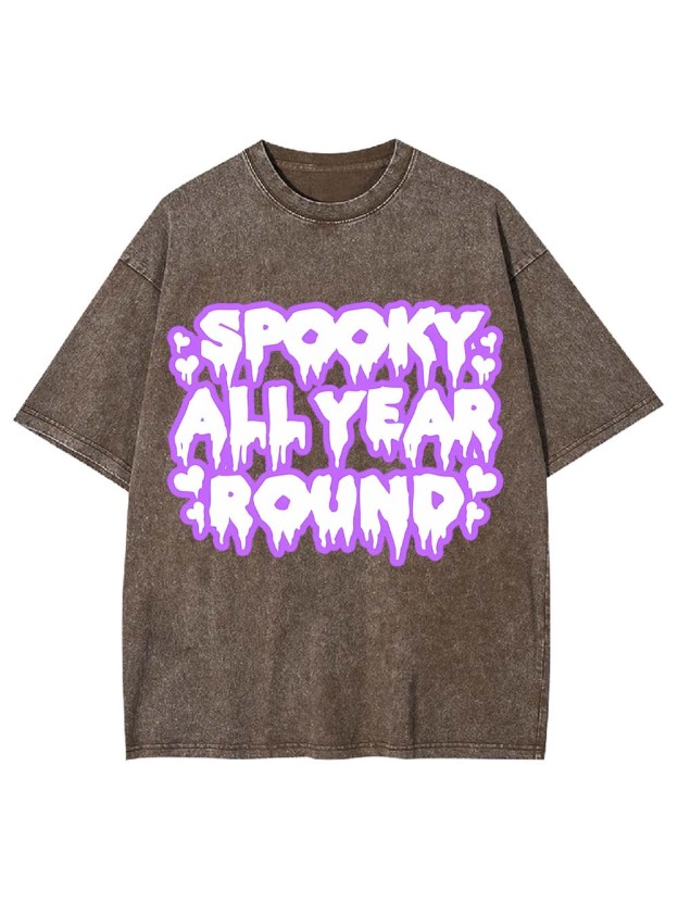 Spooku All Year Round Washed Tshirt