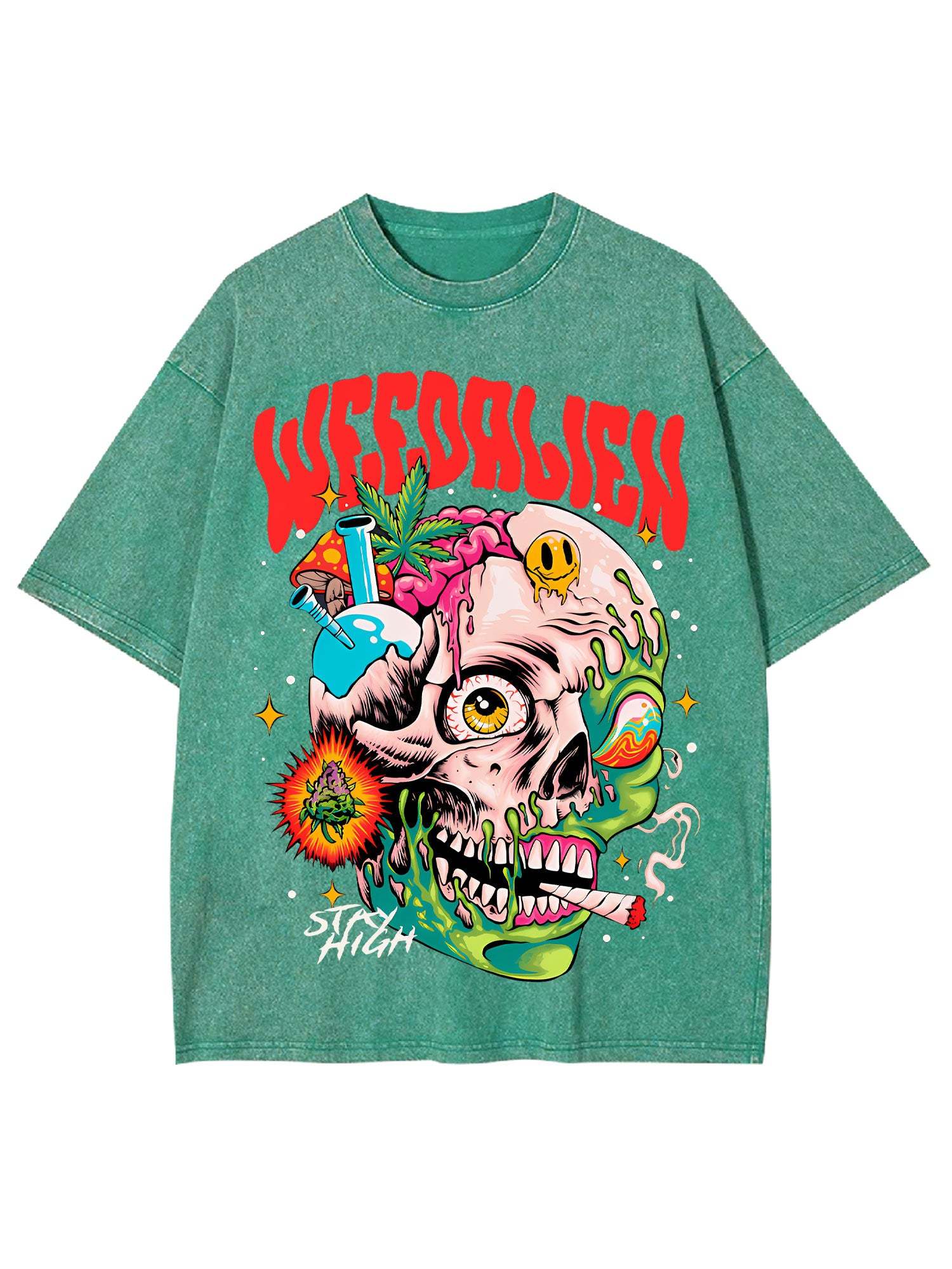 Weedalien Washed Tshirt