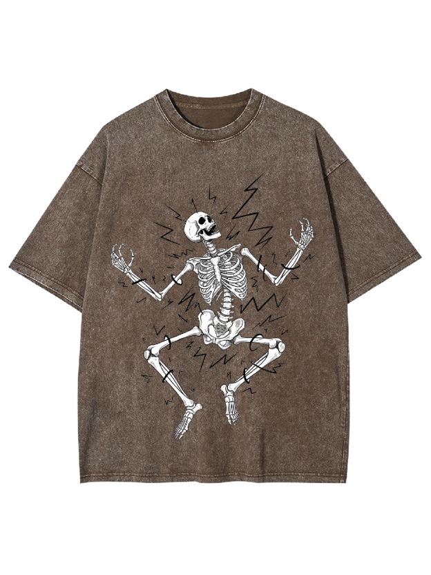 Electric Shock Skeleton Washed Tshirt