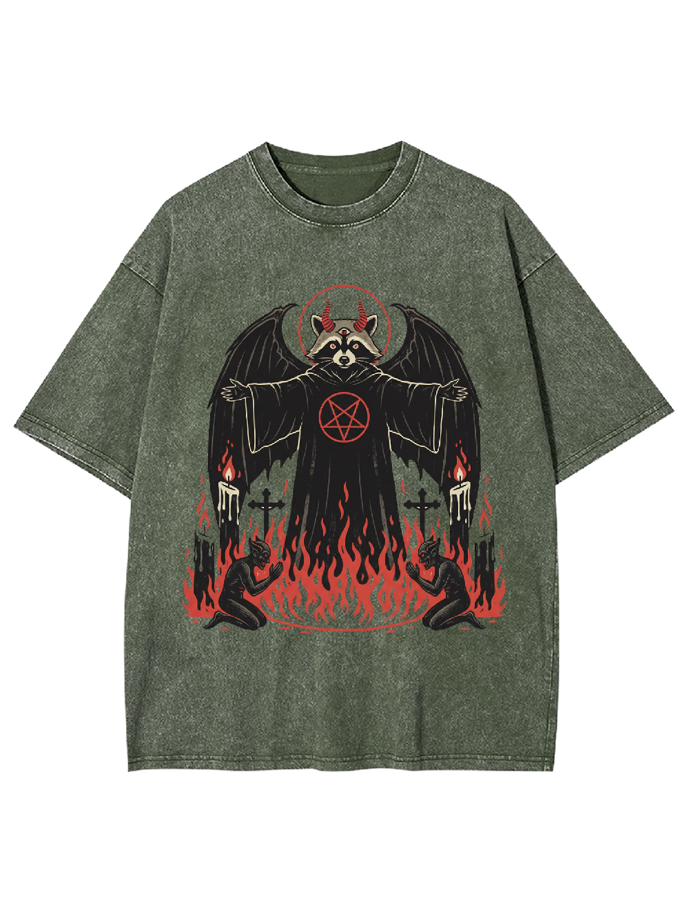Infernal Raccoon Washed Tshirt