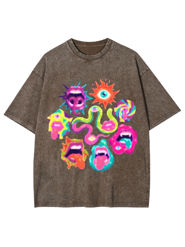 Psychedelic Faces Washed Tshirt
