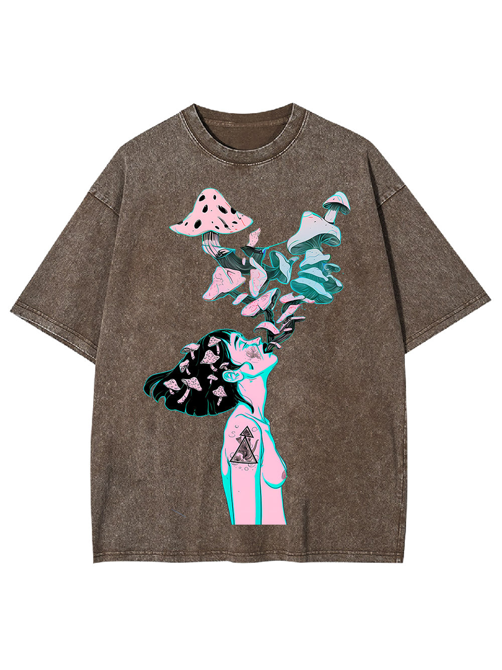 Mushroom Dreamscape Washed Tshirt