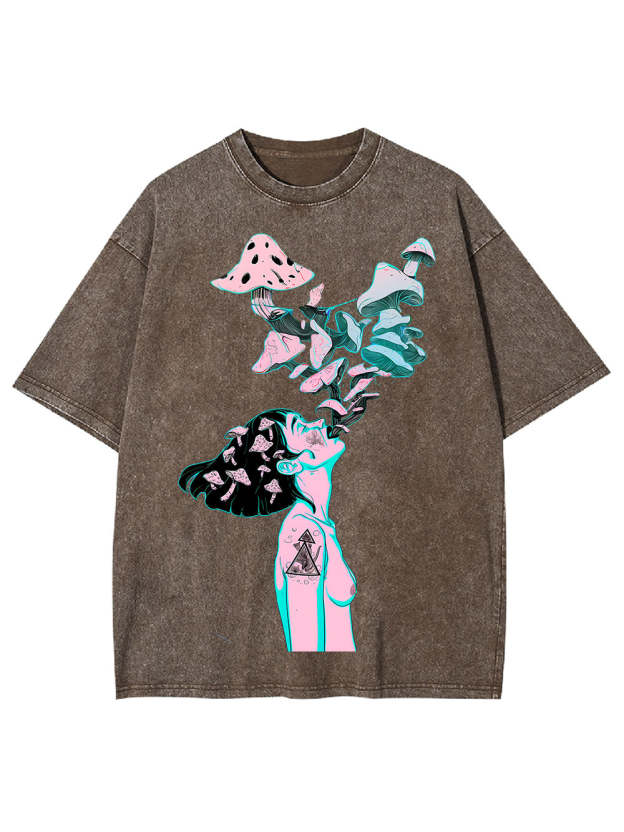 Mushroom Dreamscape Washed Tshirt