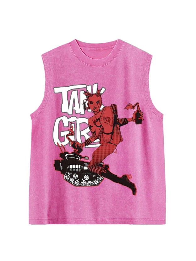 TANK GIRL Washed Tank Top