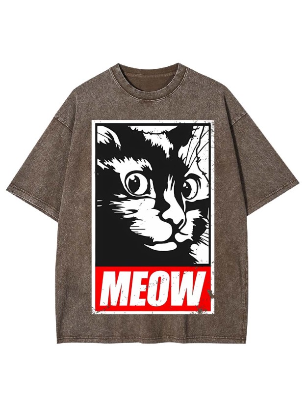 MEOW WASHED TSHIRT