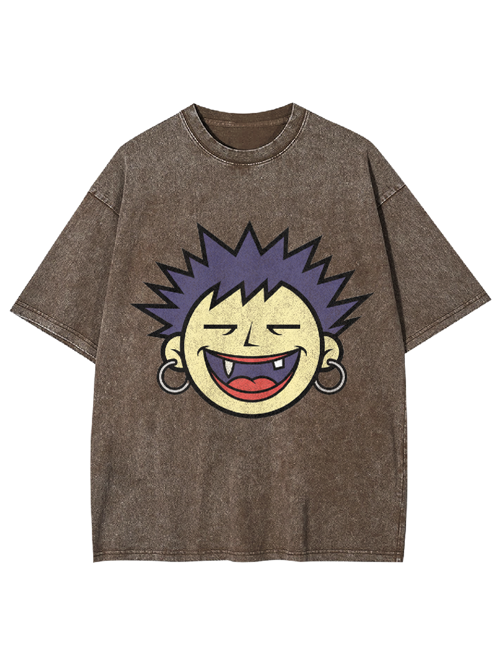 Squinty-Eyed Punk Face Washed Tshirt