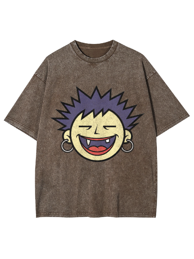 Squinty-Eyed Punk Face Washed Tshirt
