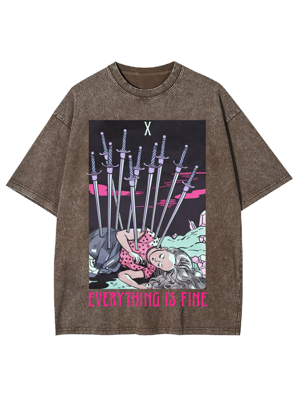Eyerything Is Fine Washed Tshirt