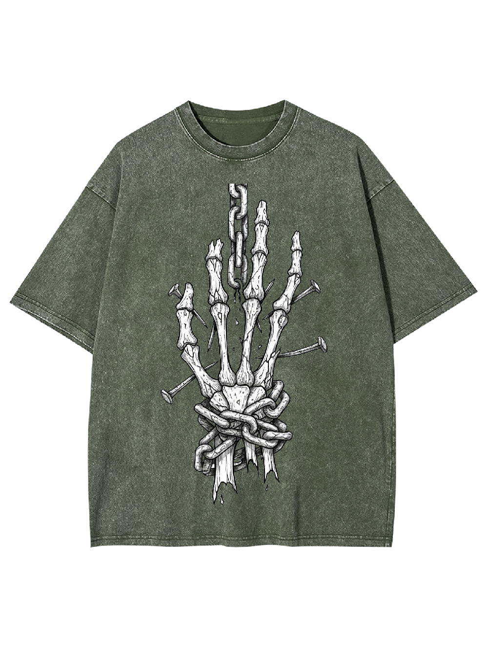Chained Skeleton Hand Washed Tshirt