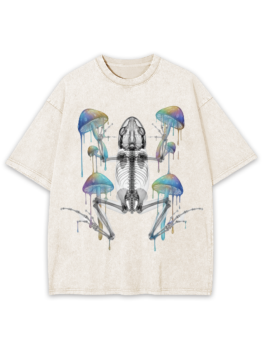 Perspective Skeleton Frog Washed Tshirt
