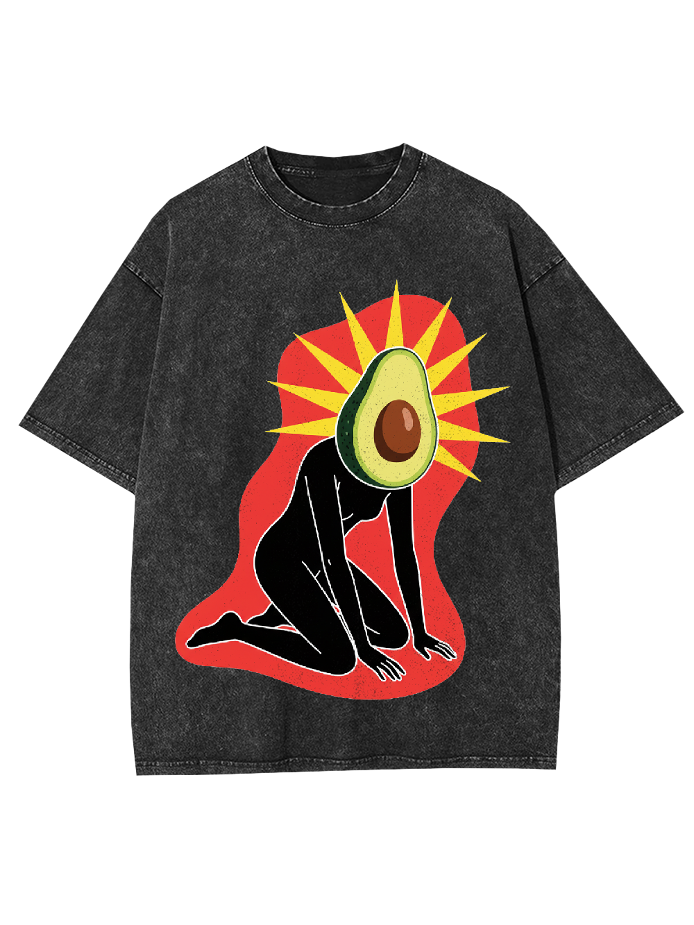 Avocado-Head Figure Washed Tshirt