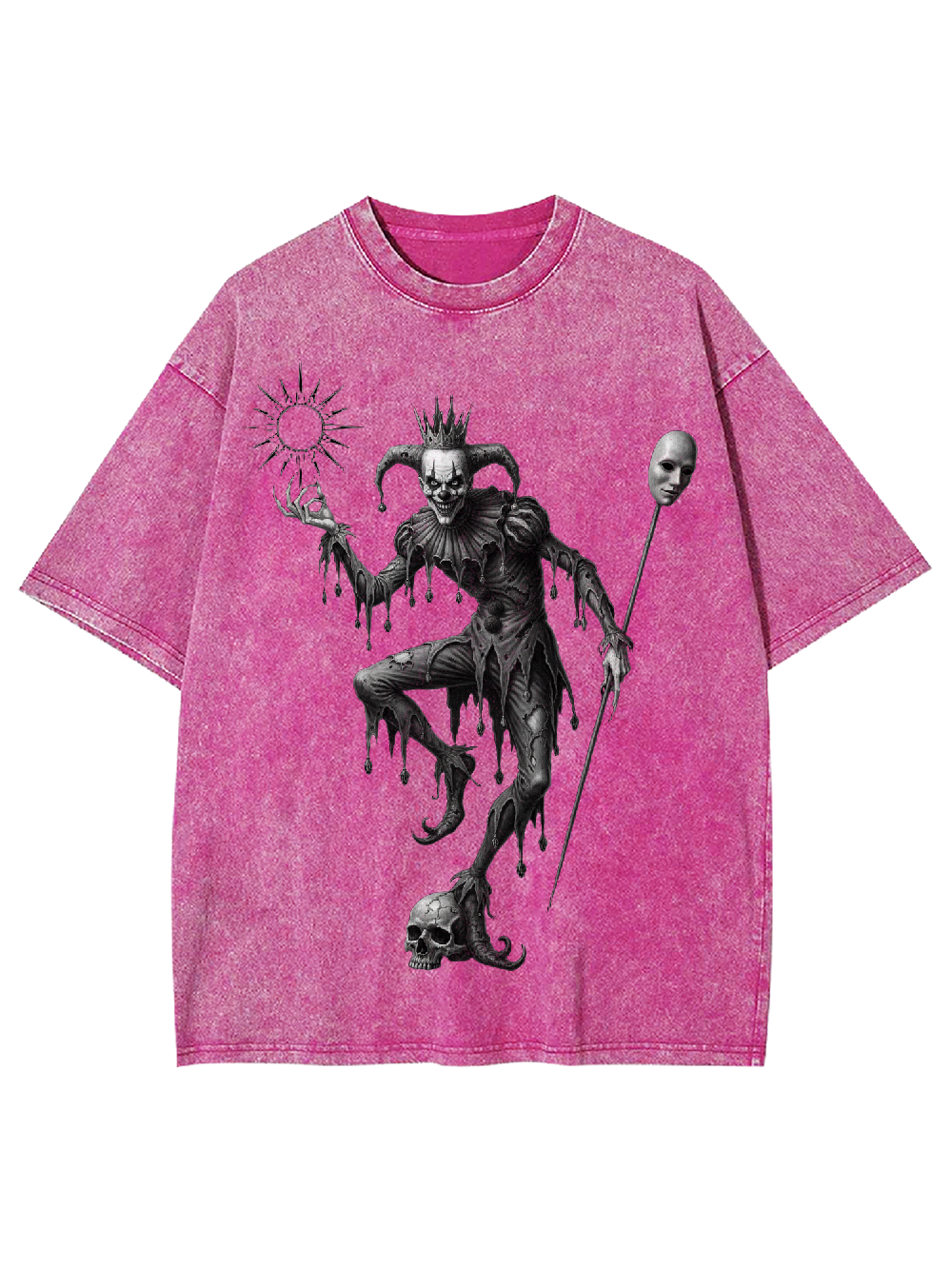 Shadow Jester King Washed Tshirt-ClassyOutlaw Sale