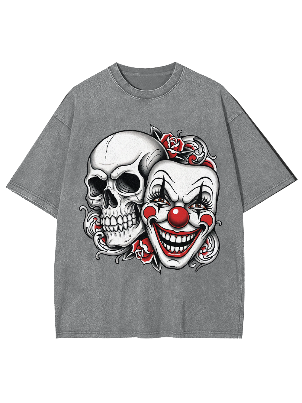 Clown and Skull Washed Tshirt
