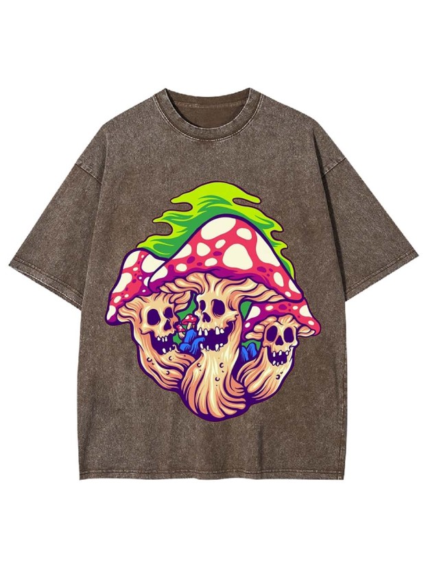 Skull Shrooms Washed Tshirt