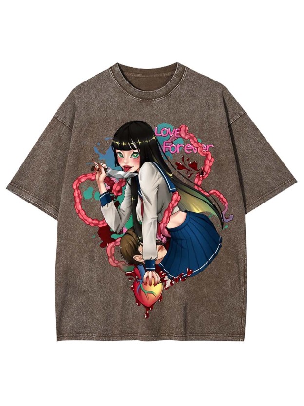 Love Forever in Darkness Washed Tshirt