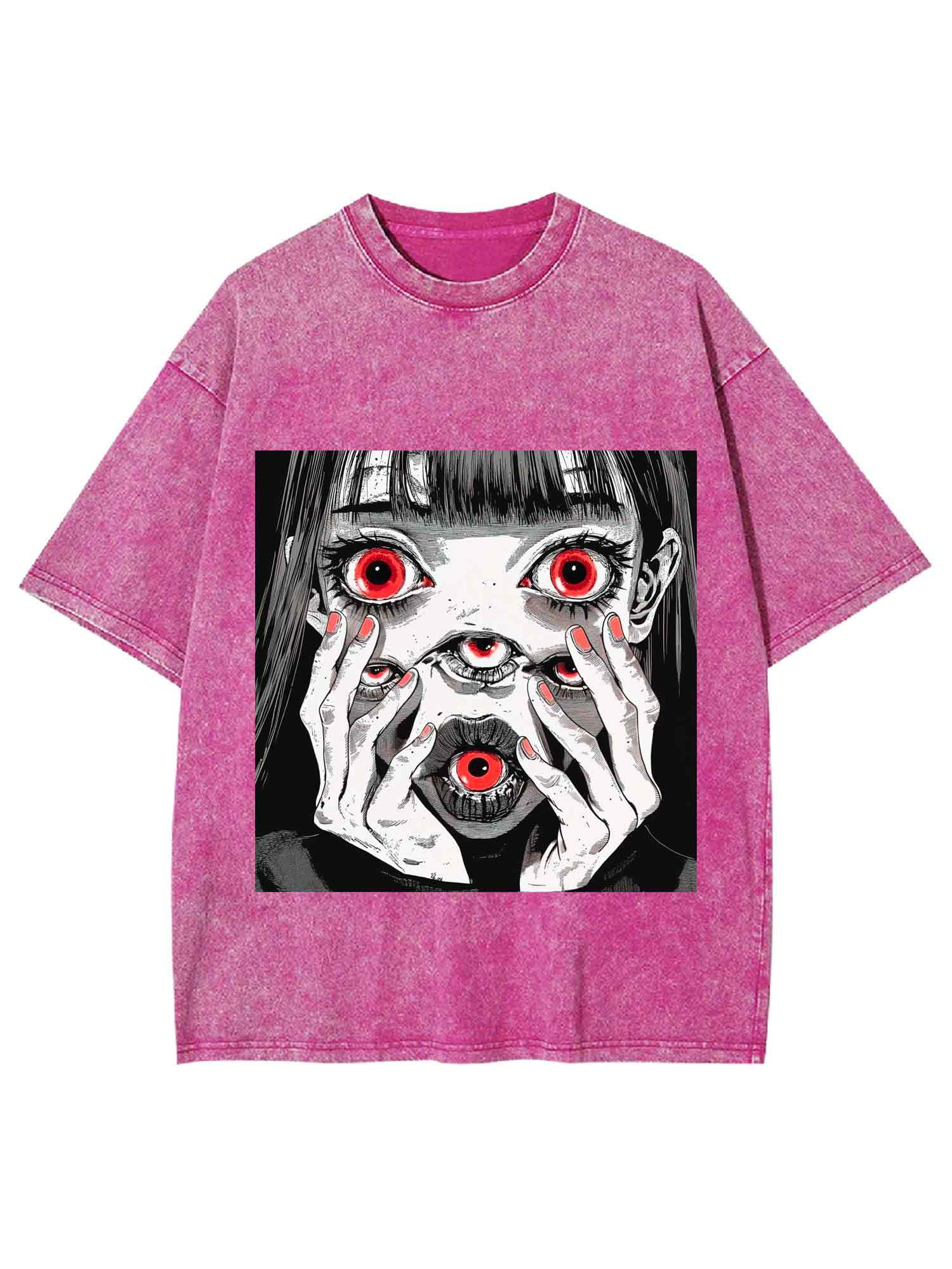 Girl Of Eyeballs Washed Tshirt