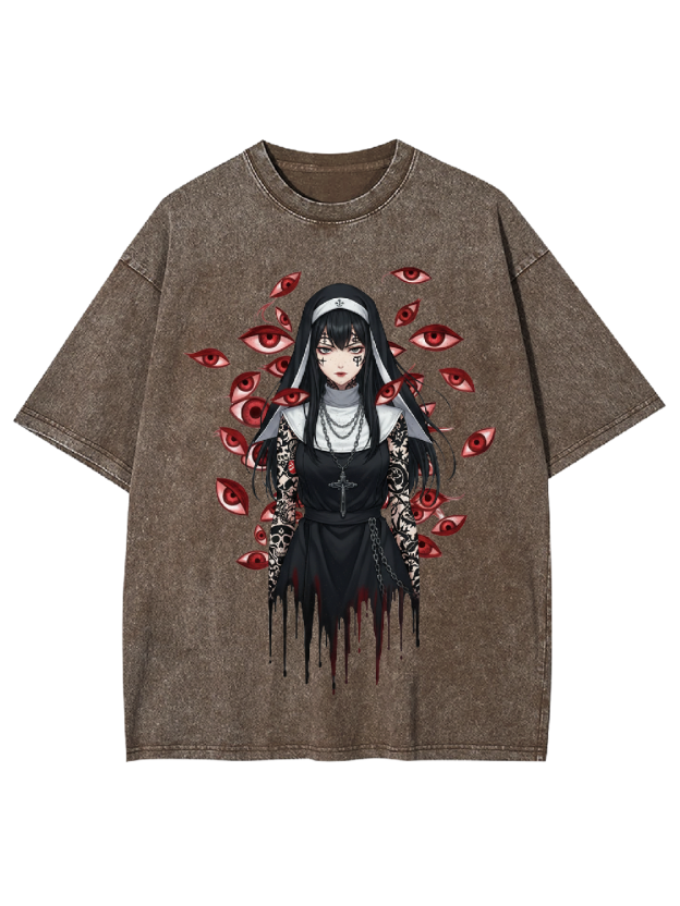 Multi-Eyed Nun Washed Tshirt