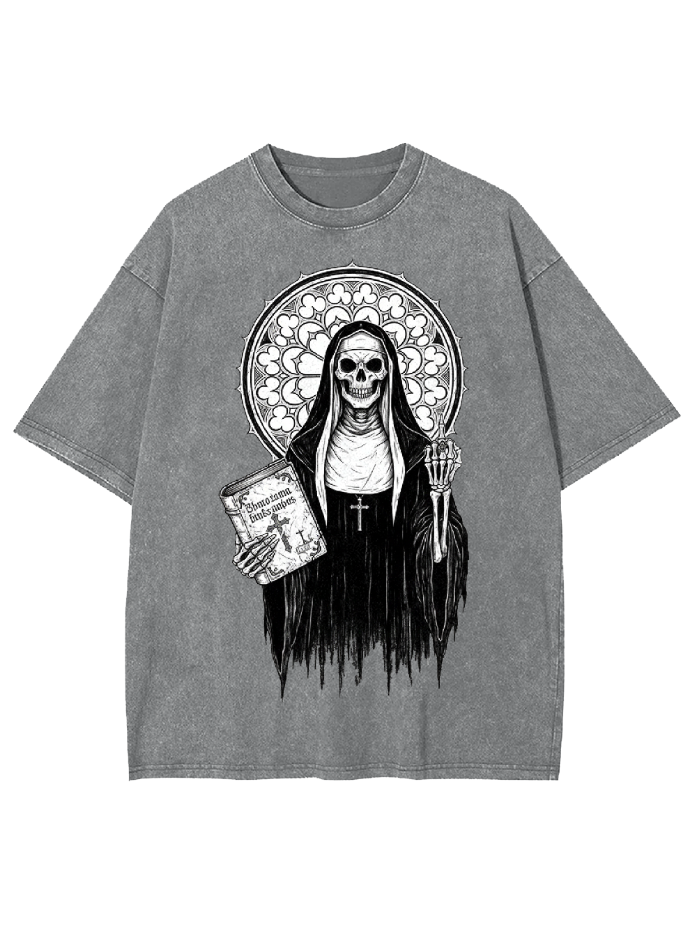 The Provocative Skeleton Nun Washed Tshirt
