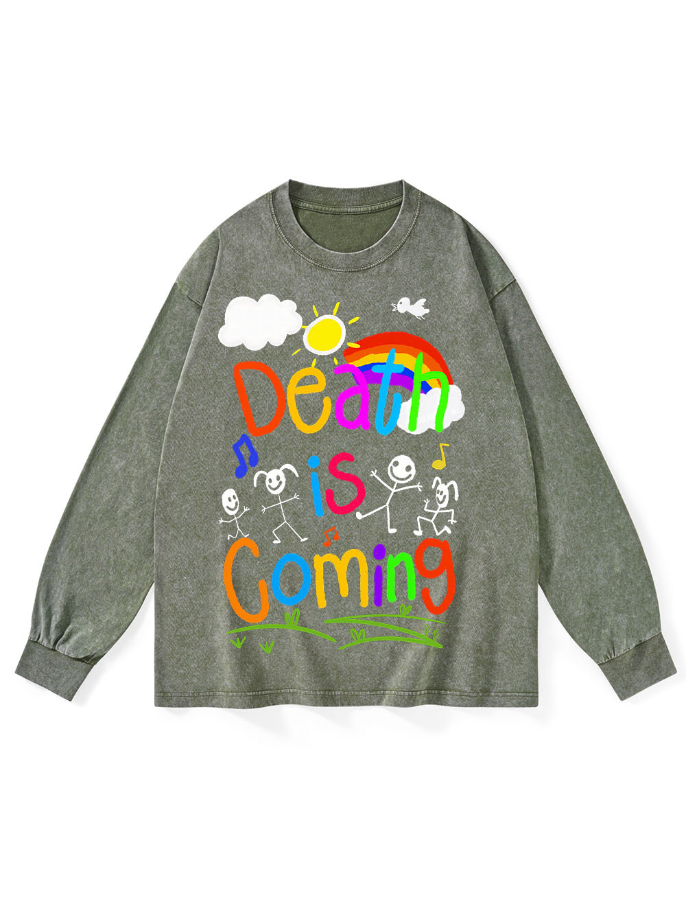 Death Is Coming WASHED LONG-SLEEVE TSHIRT
