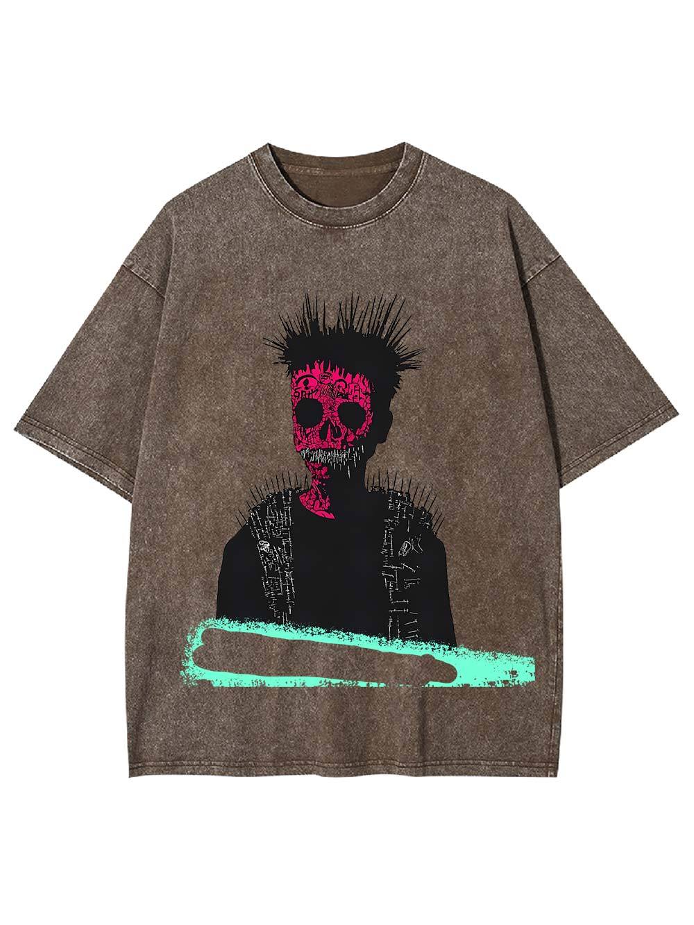 Punk Skull Aura Washed Tshirt