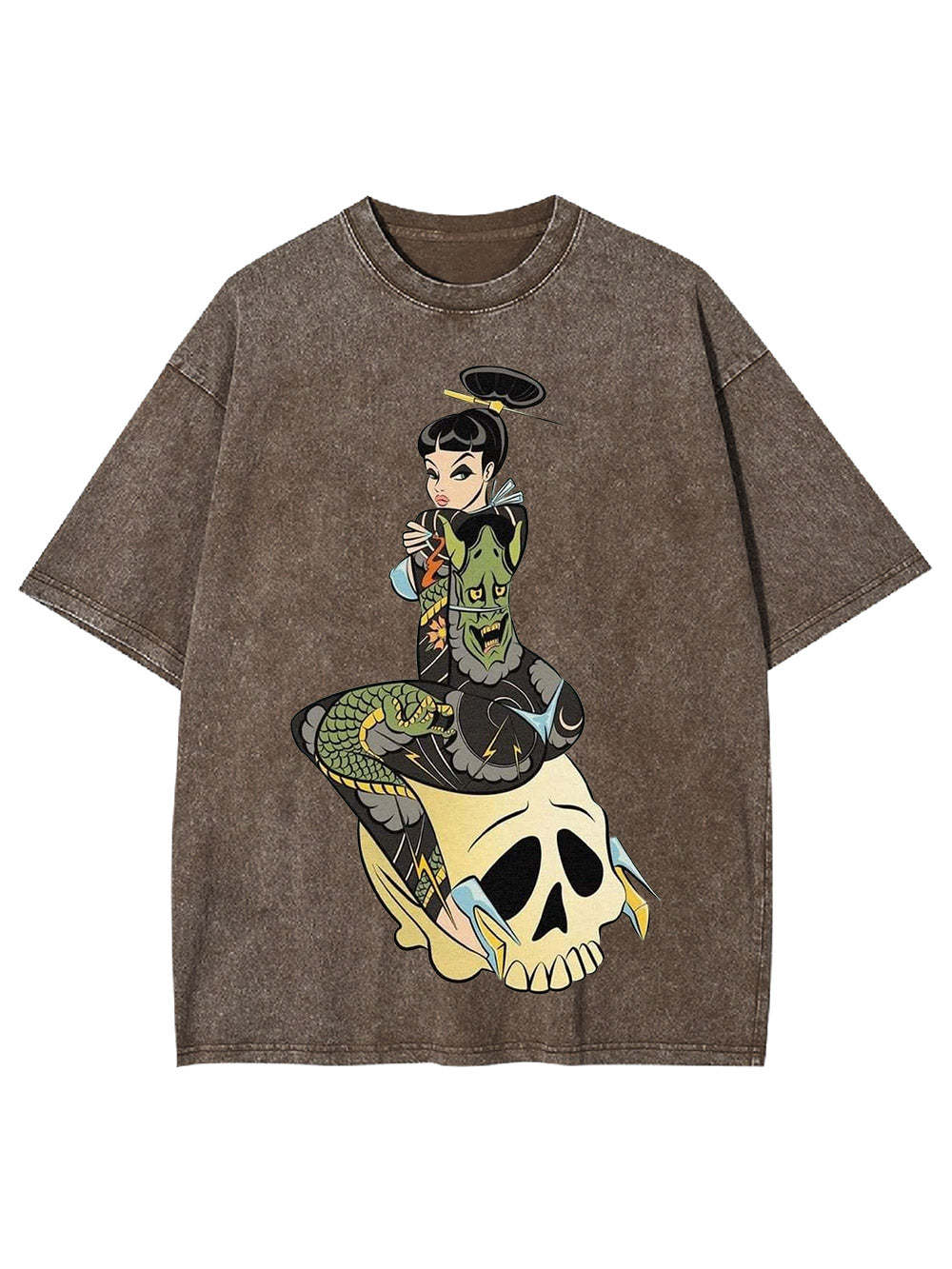 Tattoo And Skull Washed Tshirt