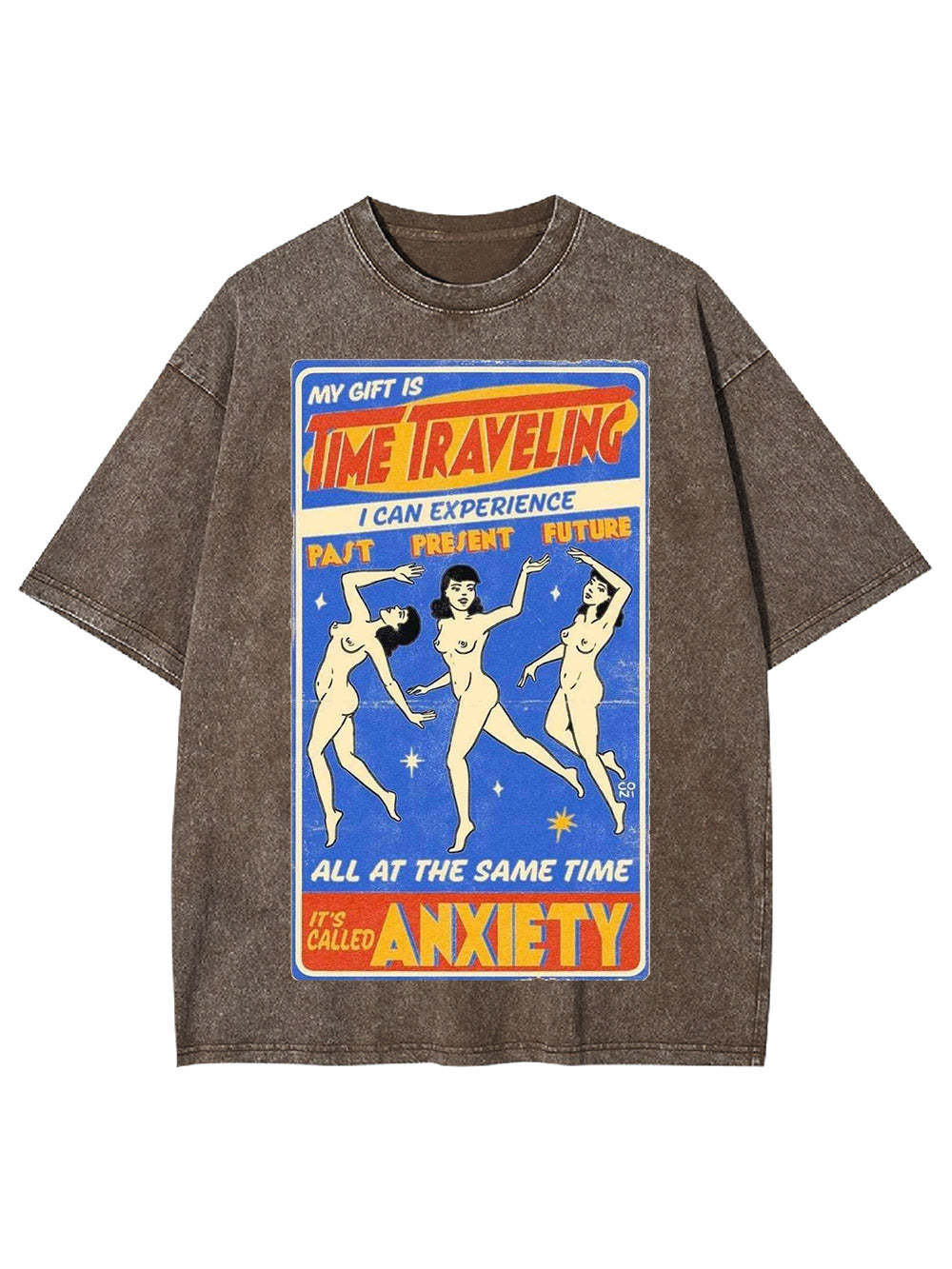 Time Traveling Anxiety Washed Tshirt