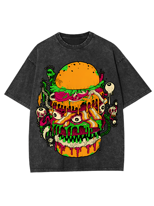 Monster Burger Frenzy Washed Tshirt