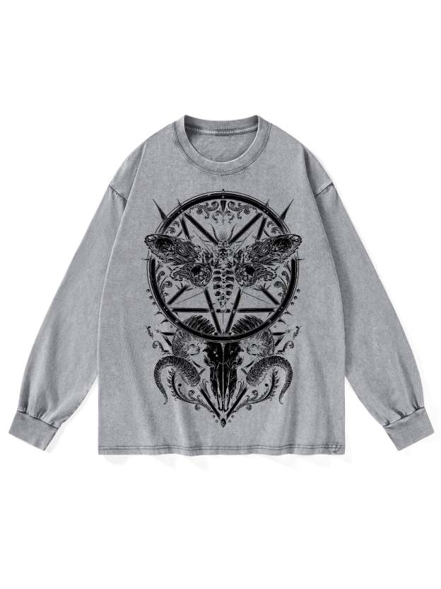 War Goat Washed Long Sleeves-ClassyOutlaw