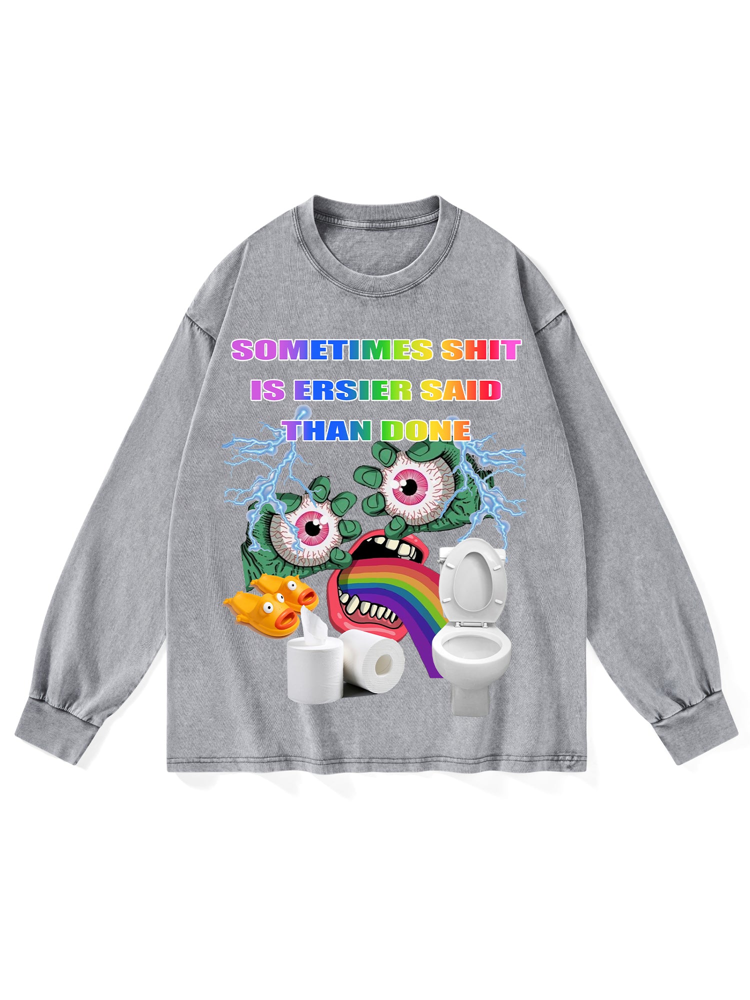 Shit Washed Long-Sleeve Tshirt-ClassyOutlaw