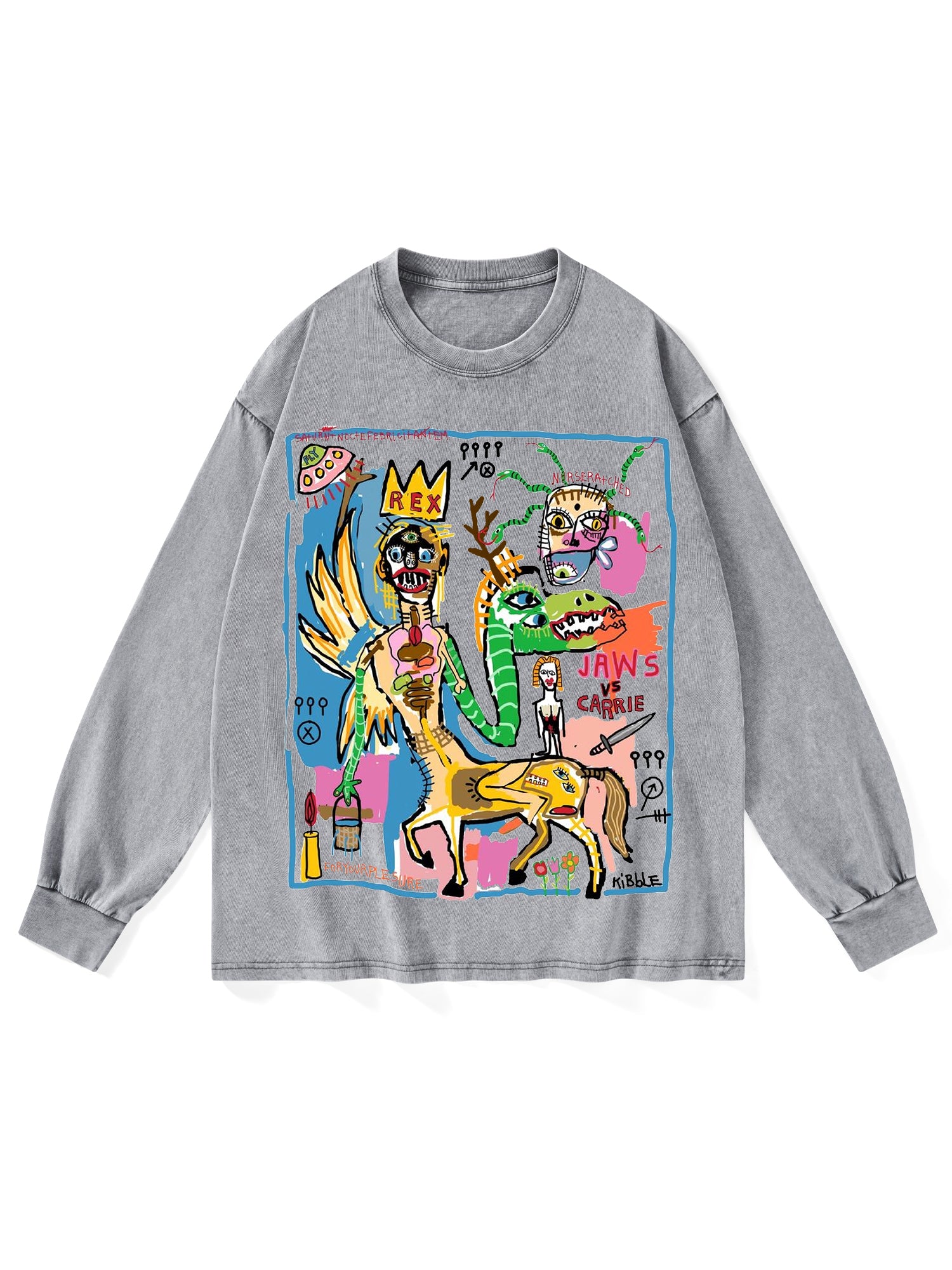 Centaur Washed Long-Sleeve Tshirt-ClassyOutlaw