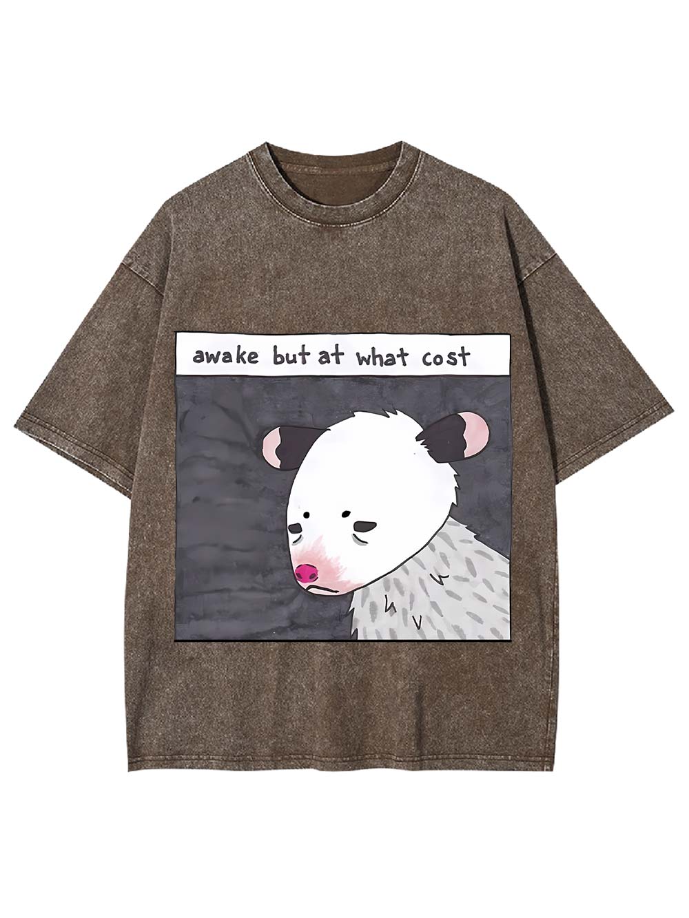 Awake But At What Cost Washed Tshirt