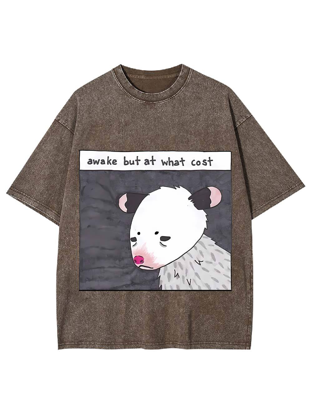 Awake But At What Cost Washed Tshirt