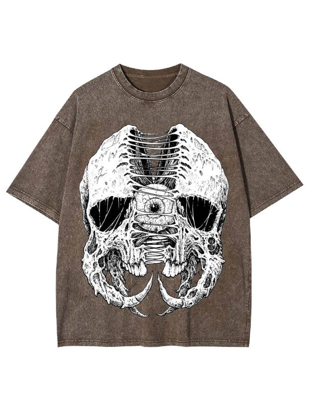 Laced Skull Washed Tshirt