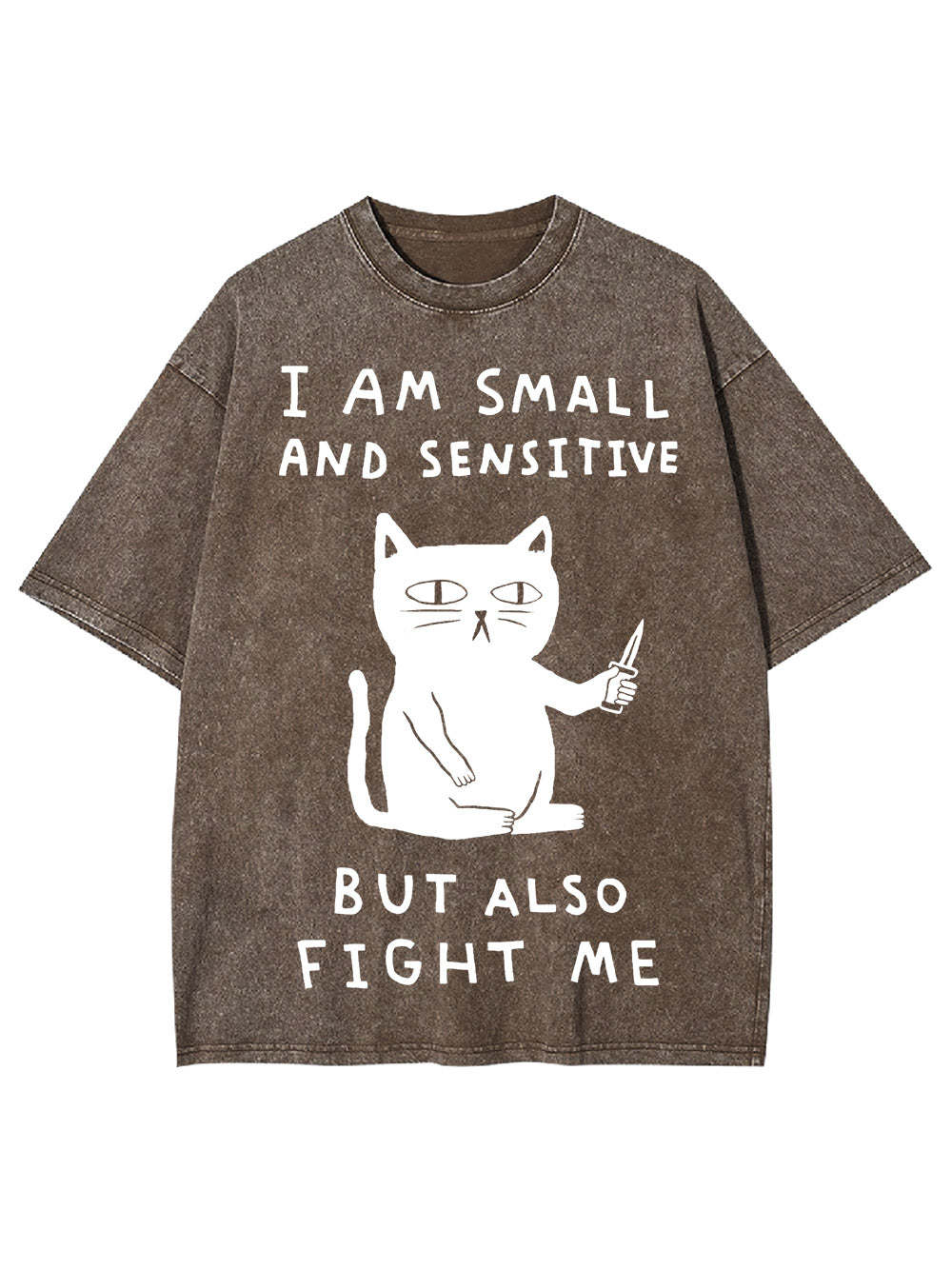 I Am Small And Sensitive But Also Fight Me Washed Tshirt