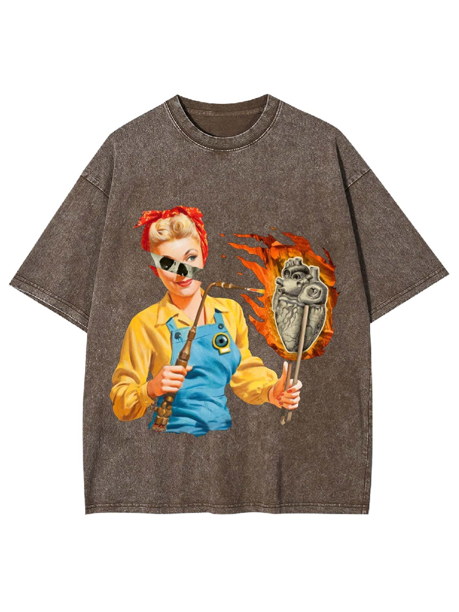 Burning Heart Washed Tshirt